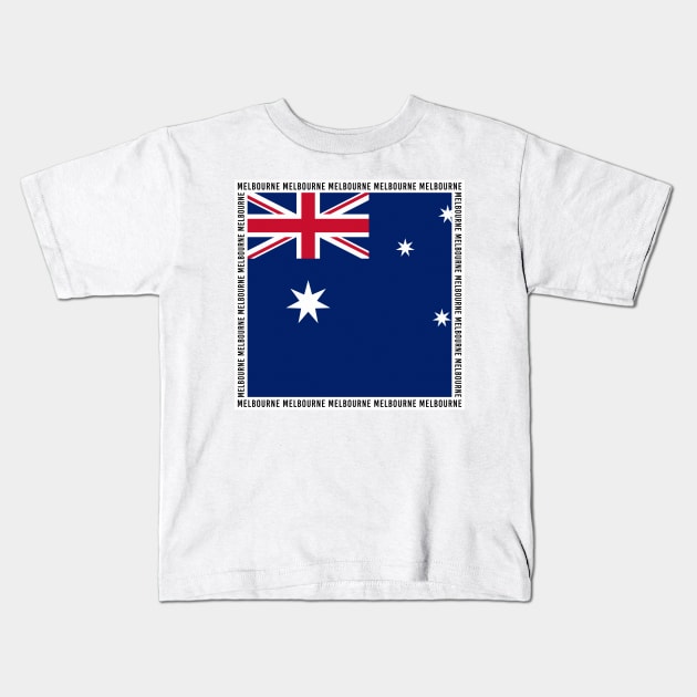 Melbourne F1 Circuit Stamp Kids T-Shirt by GreazyL